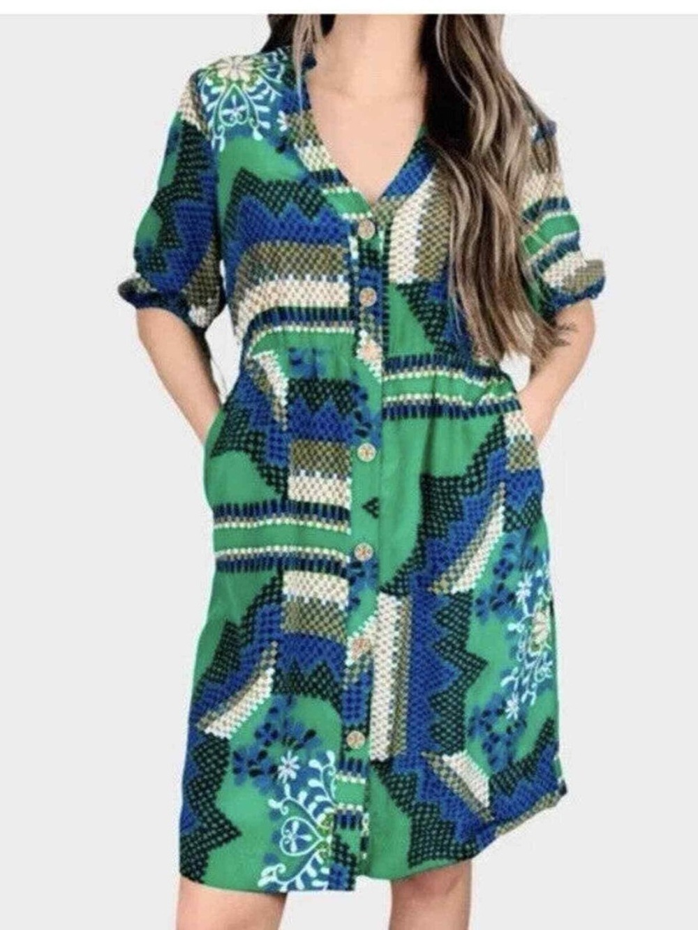 ANTHROPOLOGIE Moulinette Soeurs Silk Rainforest Morning Shirt Dress